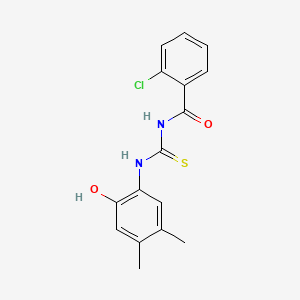 molecular formula C16H15ClN2O2S B5706372 2-chloro-N-{[(2-hydroxy-4,5-dimethylphenyl)amino]carbonothioyl}benzamide 