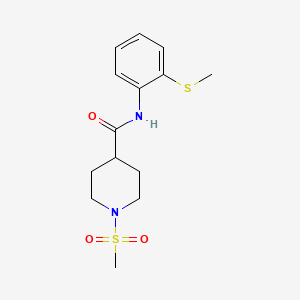 molecular formula C14H20N2O3S2 B5706379 1-(methylsulfonyl)-N-[2-(methylthio)phenyl]-4-piperidinecarboxamide 