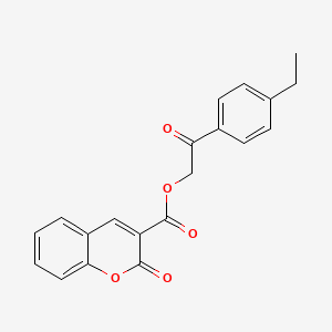 molecular formula C20H16O5 B5706381 2-(4-ethylphenyl)-2-oxoethyl 2-oxo-2H-chromene-3-carboxylate 