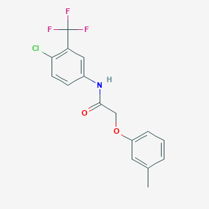 molecular formula C16H13ClF3NO2 B5706409 N-[4-chloro-3-(trifluoromethyl)phenyl]-2-(3-methylphenoxy)acetamide 
