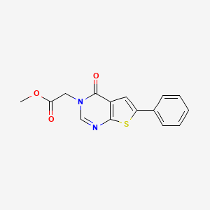 molecular formula C15H12N2O3S B5706419 methyl (4-oxo-6-phenylthieno[2,3-d]pyrimidin-3(4H)-yl)acetate 