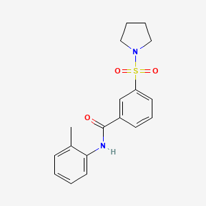 molecular formula C18H20N2O3S B5706432 N-(2-methylphenyl)-3-(1-pyrrolidinylsulfonyl)benzamide 