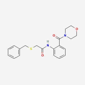 molecular formula C20H22N2O3S B5706454 2-(benzylthio)-N-[2-(4-morpholinylcarbonyl)phenyl]acetamide 
