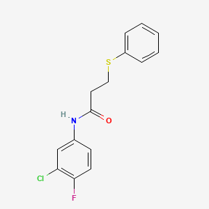 N-(3-chloro-4-fluorophenyl)-3-(phenylthio)propanamide