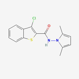 molecular formula C15H13ClN2OS B5706514 3-chloro-N-(2,5-dimethyl-1H-pyrrol-1-yl)-1-benzothiophene-2-carboxamide 