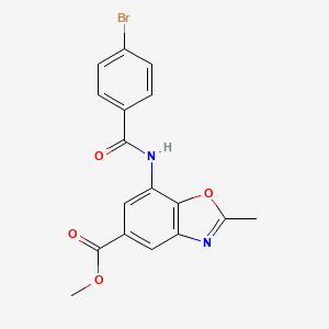 molecular formula C17H13BrN2O4 B5706541 methyl 7-[(4-bromobenzoyl)amino]-2-methyl-1,3-benzoxazole-5-carboxylate 
