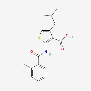 molecular formula C17H19NO3S B5706573 4-isobutyl-2-[(2-methylbenzoyl)amino]-3-thiophenecarboxylic acid 