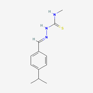 molecular formula C12H17N3S B5706610 N'-(4-isopropylbenzylidene)-N-methylcarbamohydrazonothioic acid 