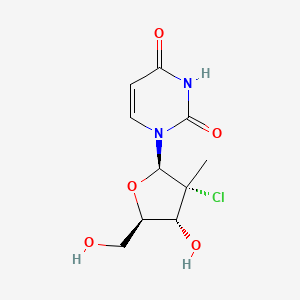 molecular formula C10H13ClN2O5 B570663 1-((2R,3R,4R,5R)-3-氯-4-羟基-5-(羟甲基)-3-甲基四氢呋喃-2-基)嘧啶-2,4(1H,3H)-二酮 CAS No. 1496551-72-4