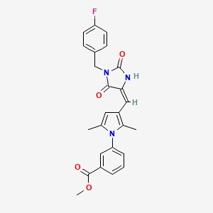 molecular formula C25H22FN3O4 B5706649 methyl 3-(3-{[1-(4-fluorobenzyl)-2,5-dioxo-4-imidazolidinylidene]methyl}-2,5-dimethyl-1H-pyrrol-1-yl)benzoate 