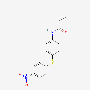 molecular formula C16H16N2O3S B5706721 N-{4-[(4-nitrophenyl)thio]phenyl}butanamide 