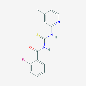 molecular formula C14H12FN3OS B5706733 2-fluoro-N-{[(4-methyl-2-pyridinyl)amino]carbonothioyl}benzamide CAS No. 428443-83-8