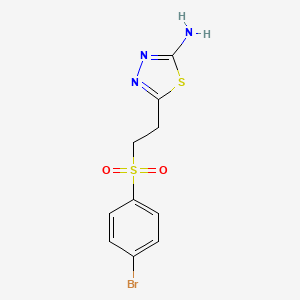 molecular formula C10H10BrN3O2S2 B5706738 5-{2-[(4-bromophenyl)sulfonyl]ethyl}-1,3,4-thiadiazol-2-amine 