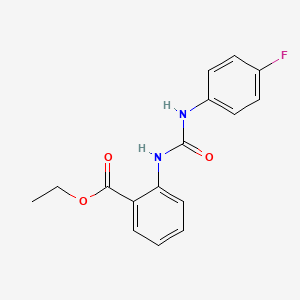 molecular formula C16H15FN2O3 B5706773 ethyl 2-({[(4-fluorophenyl)amino]carbonyl}amino)benzoate 