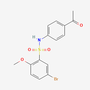 molecular formula C15H14BrNO4S B5706788 N-(4-acetylphenyl)-5-bromo-2-methoxybenzenesulfonamide 