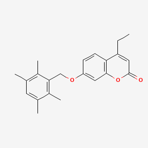 molecular formula C22H24O3 B5706790 4-ethyl-7-[(2,3,5,6-tetramethylbenzyl)oxy]-2H-chromen-2-one 