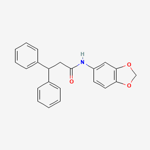 molecular formula C22H19NO3 B5706813 N-1,3-benzodioxol-5-yl-3,3-diphenylpropanamide 