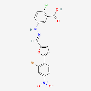 5-(2-{[5-(2-bromo-4-nitrophenyl)-2-furyl]methylene}hydrazino)-2-chlorobenzoic acid