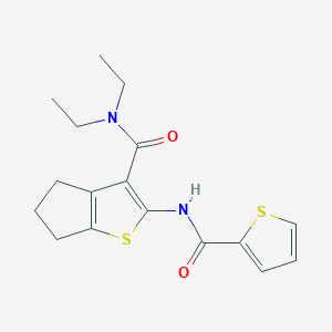 molecular formula C17H20N2O2S2 B5706816 N,N-diethyl-2-[(2-thienylcarbonyl)amino]-5,6-dihydro-4H-cyclopenta[b]thiophene-3-carboxamide 