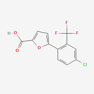 molecular formula C12H6ClF3O3 B570685 5-[4-氯-2-(三氟甲基)苯基]呋喃-2-羧酸 CAS No. 1094391-72-6