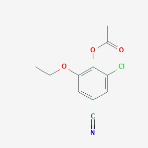 molecular formula C11H10ClNO3 B5706860 2-chloro-4-cyano-6-ethoxyphenyl acetate 