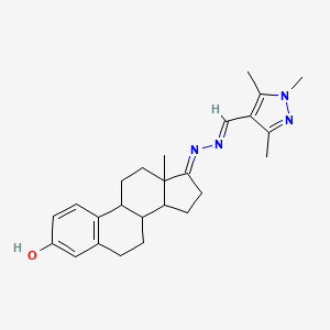 molecular formula C25H32N4O B5706886 1,3,5-trimethyl-1H-pyrazole-4-carbaldehyde [3-hydroxyestra-1,3,5(10)-trien-17-ylidene]hydrazone 