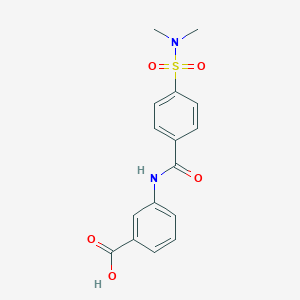 molecular formula C16H16N2O5S B5706891 3-({4-[(dimethylamino)sulfonyl]benzoyl}amino)benzoic acid 