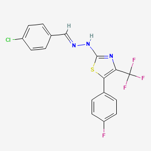 molecular formula C17H10ClF4N3S B5706894 4-chlorobenzaldehyde [5-(4-fluorophenyl)-4-(trifluoromethyl)-1,3-thiazol-2-yl]hydrazone 