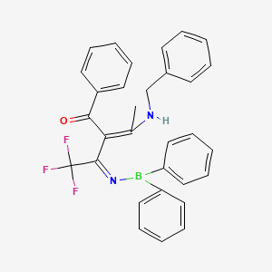 2-(N-benzylethanimidoyl)-3-[(diphenylboryl)amino]-4,4,4-trifluoro-1-phenyl-2-buten-1-one
