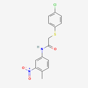 molecular formula C15H13ClN2O3S B5706955 2-[(4-chlorophenyl)thio]-N-(4-methyl-3-nitrophenyl)acetamide 