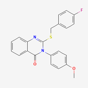 molecular formula C22H17FN2O2S B5706958 2-[(4-fluorobenzyl)thio]-3-(4-methoxyphenyl)-4(3H)-quinazolinone 