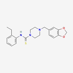 molecular formula C21H25N3O2S B5707020 4-(1,3-benzodioxol-5-ylmethyl)-N-(2-ethylphenyl)-1-piperazinecarbothioamide 