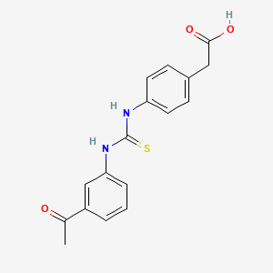 molecular formula C17H16N2O3S B5707041 [4-({[(3-acetylphenyl)amino]carbonothioyl}amino)phenyl]acetic acid 