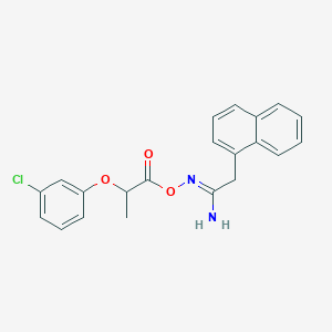 molecular formula C21H19ClN2O3 B5707092 N'-{[2-(3-chlorophenoxy)propanoyl]oxy}-2-(1-naphthyl)ethanimidamide 