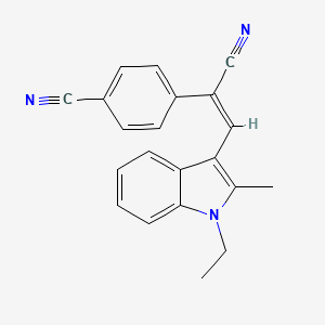 4-[1-cyano-2-(1-ethyl-2-methyl-1H-indol-3-yl)vinyl]benzonitrile