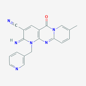 molecular formula C19H14N6O B5707113 2-imino-8-methyl-5-oxo-1-(3-pyridinylmethyl)-1,5-dihydro-2H-dipyrido[1,2-a:2',3'-d]pyrimidine-3-carbonitrile 