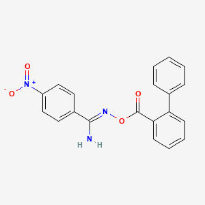 molecular formula C20H15N3O4 B5707118 N'-[(2-biphenylylcarbonyl)oxy]-4-nitrobenzenecarboximidamide 