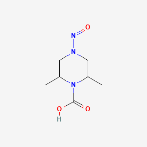 molecular formula C7H13N3O3 B570712 2,6-Dimethyl-4-nitrosopiperazine-1-carboxylic acid CAS No. 111422-53-8