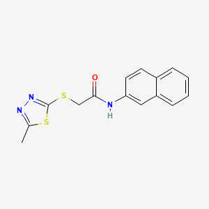 molecular formula C15H13N3OS2 B5707135 2-[(5-methyl-1,3,4-thiadiazol-2-yl)thio]-N-2-naphthylacetamide 