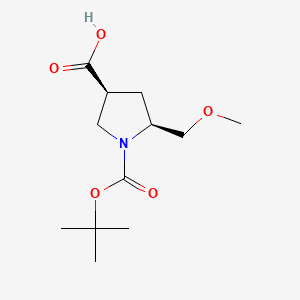 molecular formula C12H21NO5 B570714 (3S,5S)-1-Boc-5-(methoxymethyl)pyrrolidine-3-carboxylic acid CAS No. 503026-91-3