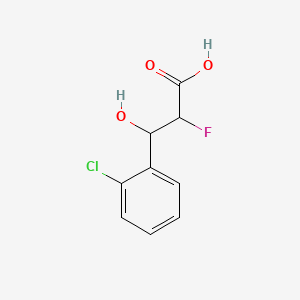 molecular formula C9H8ClFO3 B570715 3-(2-Chlorophenyl)-2-fluoro-3-hydroxypropanoic acid CAS No. 342-20-1