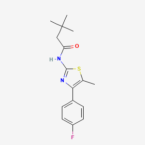 N-[4-(4-fluorophenyl)-5-methyl-1,3-thiazol-2-yl]-3,3-dimethylbutanamide