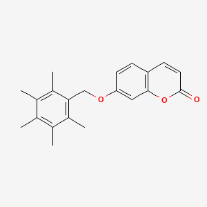 molecular formula C21H22O3 B5707179 7-[(pentamethylbenzyl)oxy]-2H-chromen-2-one 