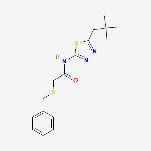 2-(benzylthio)-N-[5-(2,2-dimethylpropyl)-1,3,4-thiadiazol-2-yl]acetamide