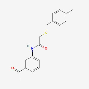 molecular formula C18H19NO2S B5707208 N-(3-acetylphenyl)-2-[(4-methylbenzyl)thio]acetamide 