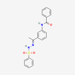 molecular formula C21H19N3O3S B5707214 N-{3-[N-(phenylsulfonyl)ethanehydrazonoyl]phenyl}benzamide 