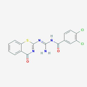 molecular formula C16H10Cl2N4O2S B5707264 N-{amino[(4-oxo-3,4-dihydro-2H-1,3-benzothiazin-2-ylidene)amino]methylene}-3,4-dichlorobenzamide CAS No. 356086-84-5