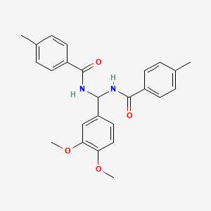 molecular formula C25H26N2O4 B5707328 N,N'-[(3,4-dimethoxyphenyl)methylene]bis(4-methylbenzamide) CAS No. 6131-51-7