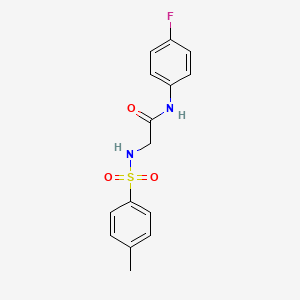 molecular formula C15H15FN2O3S B5707345 N~1~-(4-fluorophenyl)-N~2~-[(4-methylphenyl)sulfonyl]glycinamide 
