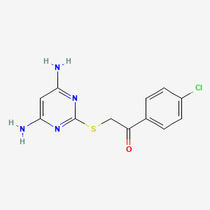 molecular formula C12H11ClN4OS B5707373 1-(4-chlorophenyl)-2-[(4,6-diamino-2-pyrimidinyl)thio]ethanone 
